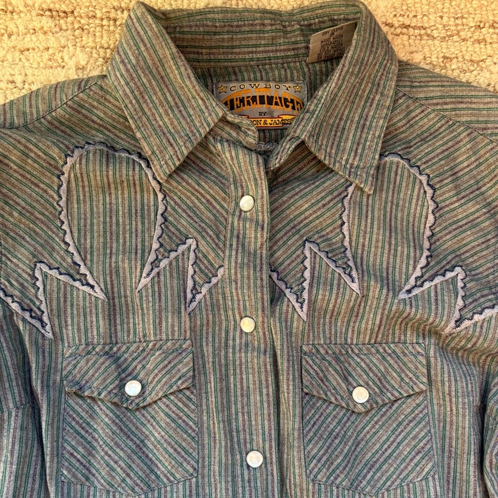 🏜Vintage Embroidered Western Denim Shirt🏜